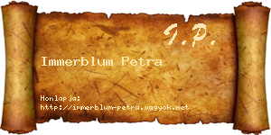 Immerblum Petra névjegykártya